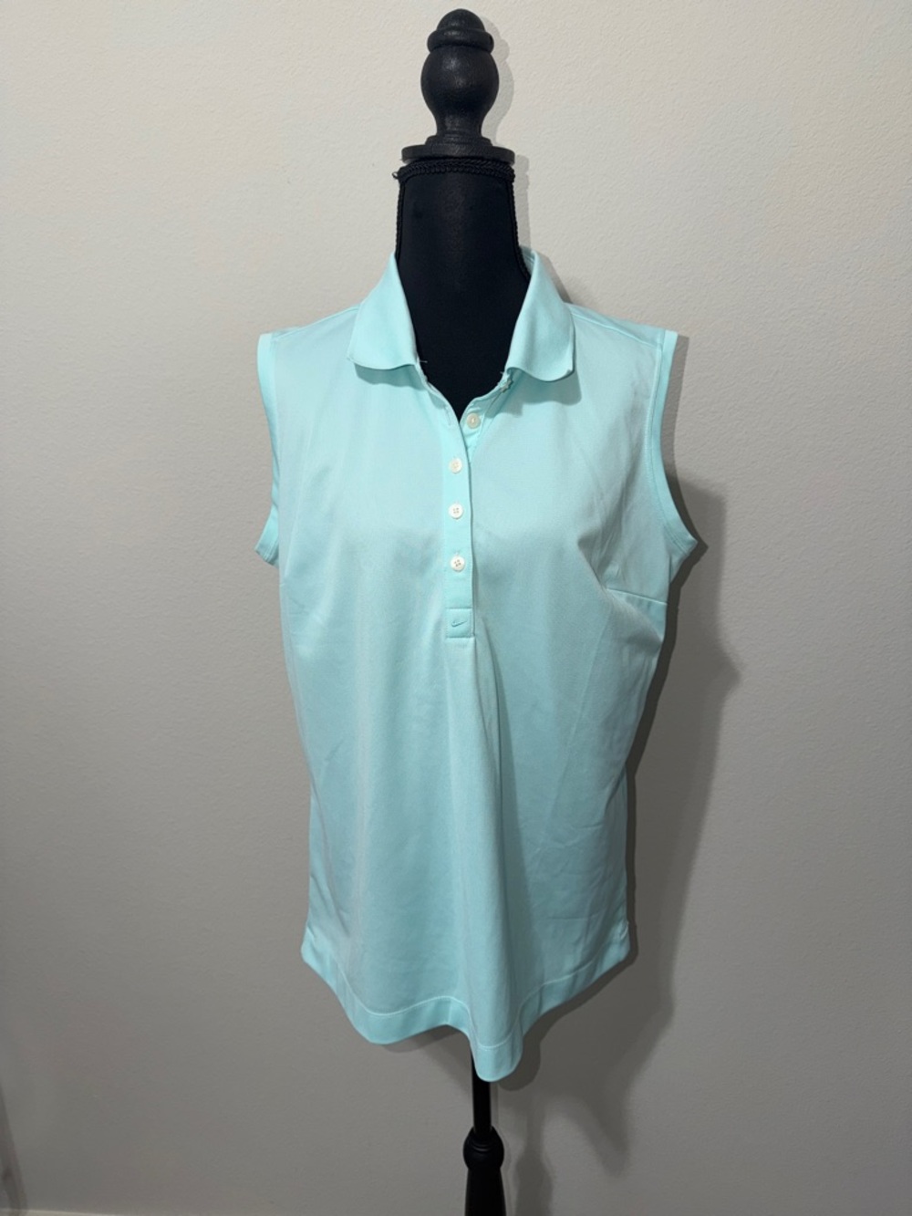 Nike Sleeveless Polo Tank Top in Light Aqua